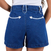 Women's Denim Smiley Pocket Shorts