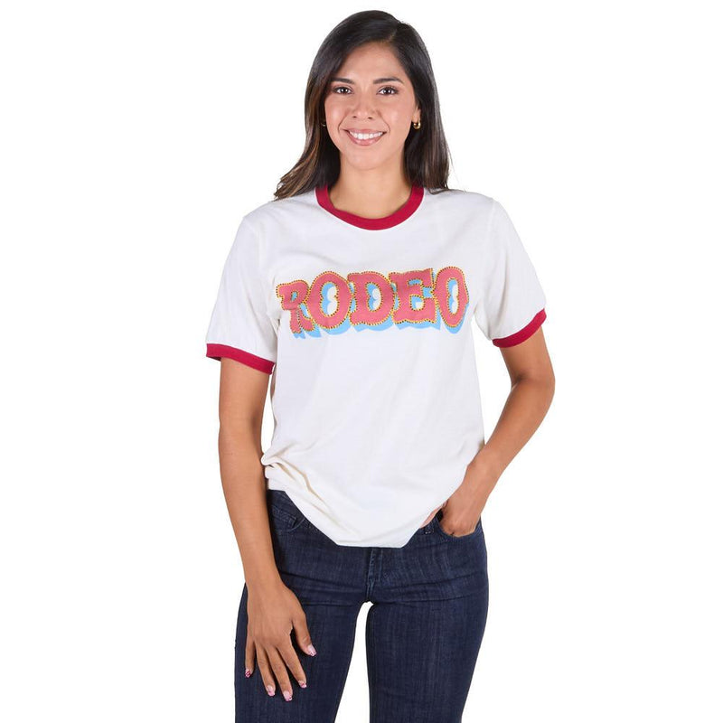 Women's Retro Rodeo Ringer Tee Shirt