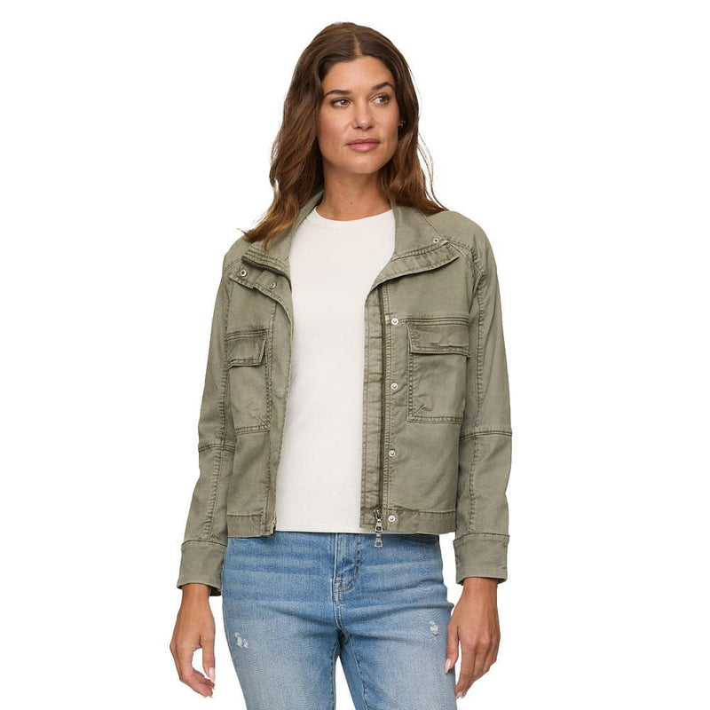 Women's Amelia Cropped Olive Jacket