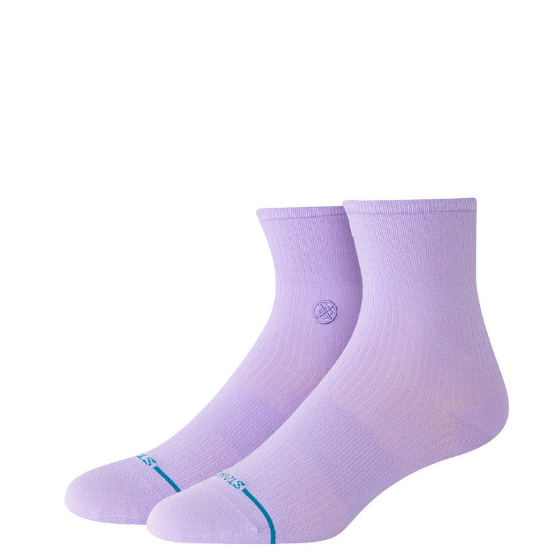Women's Purple Fine Rib Quarter Socks
