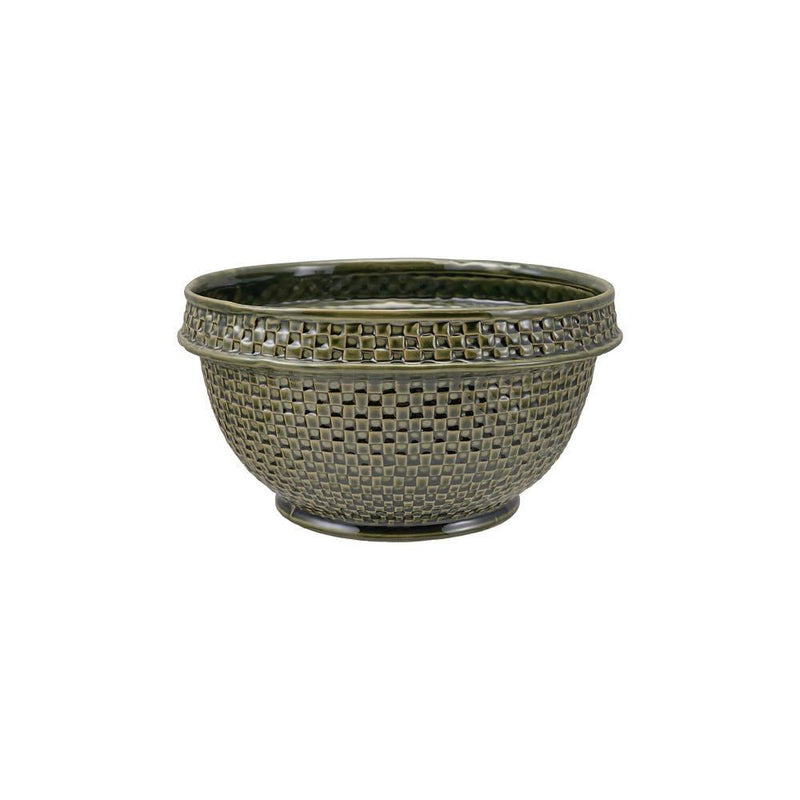 Green Basketweave Bowl