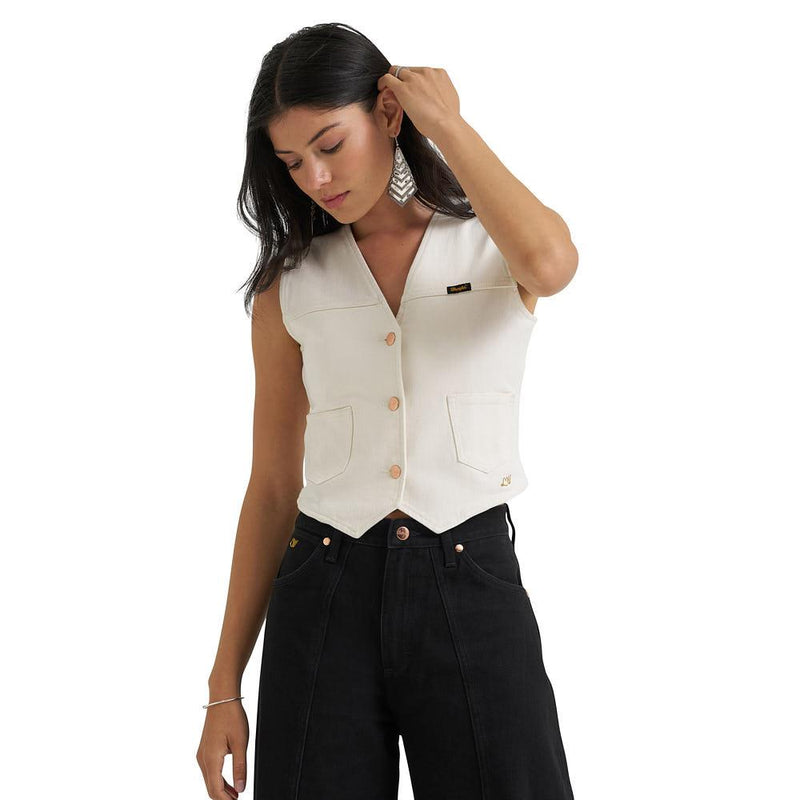 Lainey Wilson White Iconic Denim Vest