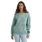 Women's Blue Western Motif Sweatshirt