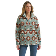 Women's Blue Print Sherpa Pullover