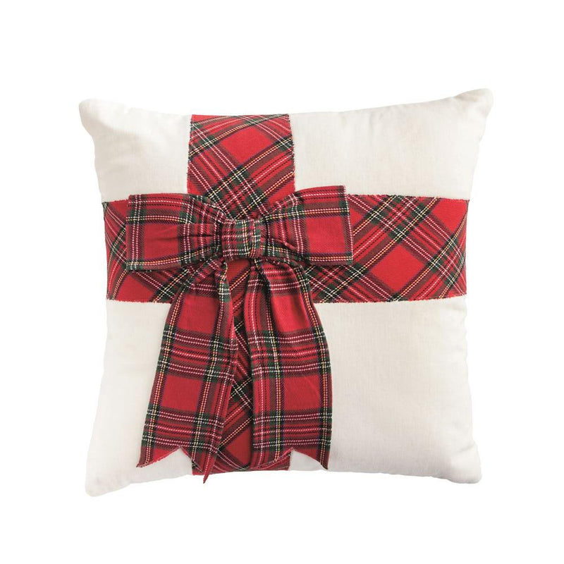 Red Tartan Bow Pillow