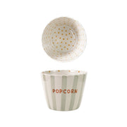 Scalloped Striped Popcorn Bowl