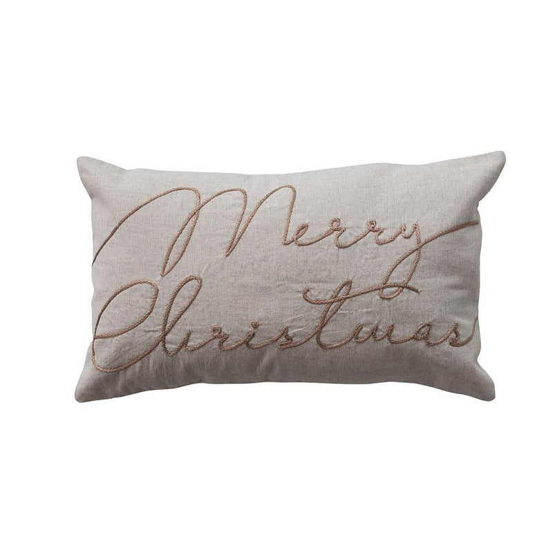 Merry Christmas Natural Pillow