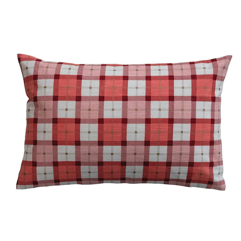 Red Gingham Lumbar Pillow