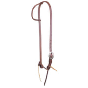 5/8in Indian Tan Oiled Floral Cart Buckle Single Ear Headstall