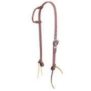 5/8in Indian Tan Oiled Floral Heel Buckle Rolled Single Ear Headstall