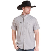 Men's Short Sleeve Snap Grey Western Tek Shirt