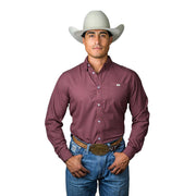 Men's Red Nicholas Long Sleeve Button Down Shirt