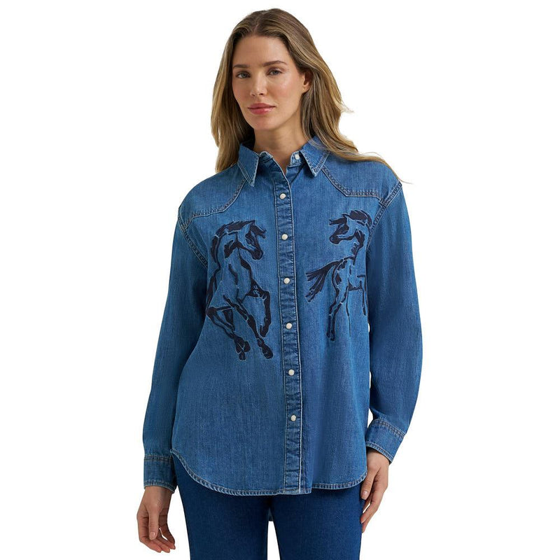 Women's Midnight Horse Snap Shirt