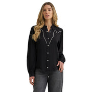 Women's Black Western Blouse