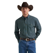 George Strait Green Print Shirt