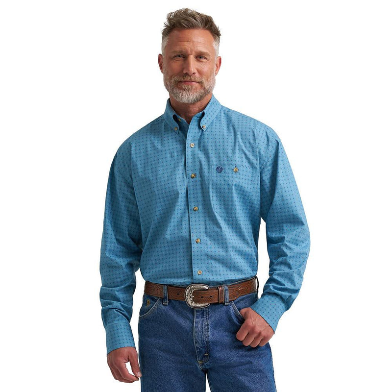 George Strait Multi Blue Print Shirt