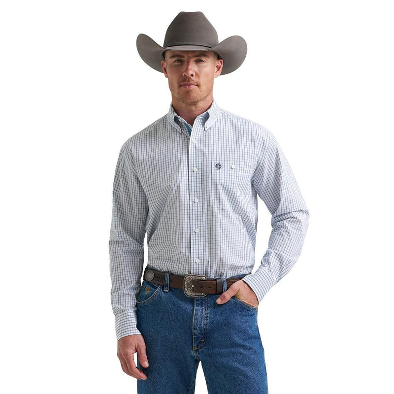 George Strait Blue & White Check Shirt