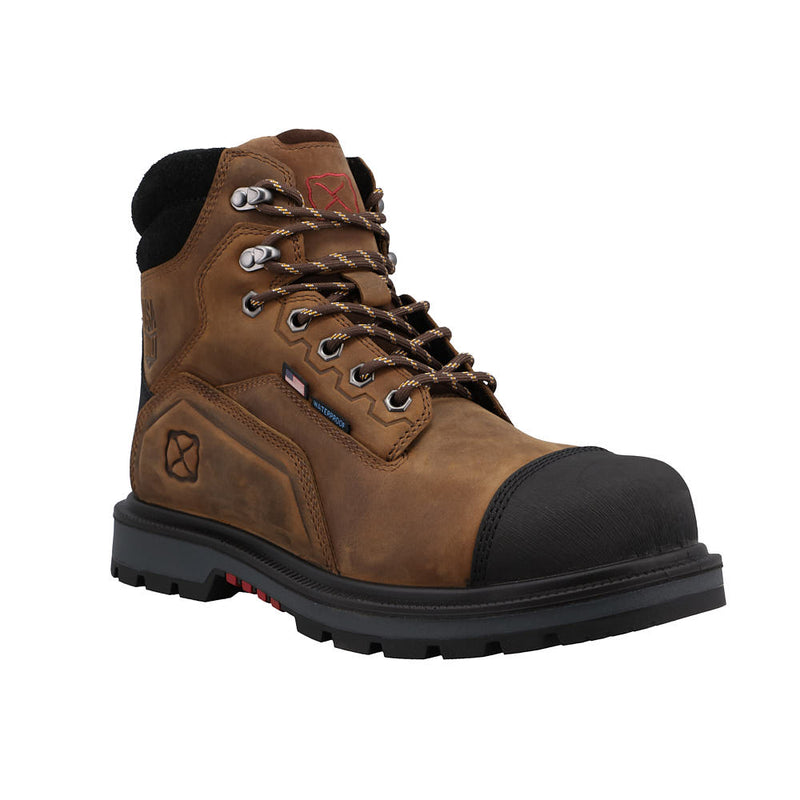 Men's Brown Waterproof Nano Toe 6in Work Boot