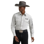Men's Grey Long Sleeve Logo Snap Shirt