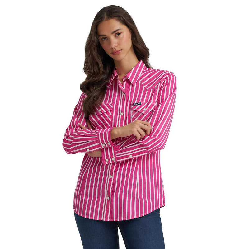 Women's Pink Striped Dress Shirt