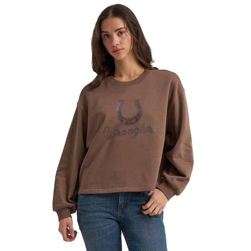 Women's Coffee Shimmer Horseshoe Sweatshirt