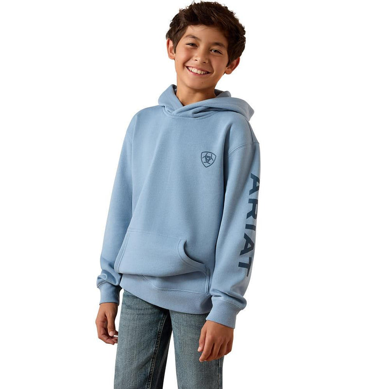 Boy's Denim Blue Logo Hoodie