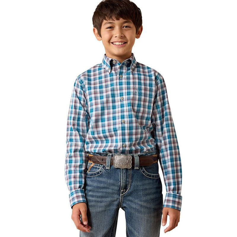 Boy's Lyons Blue Plaid Pro Series Walter Shirt