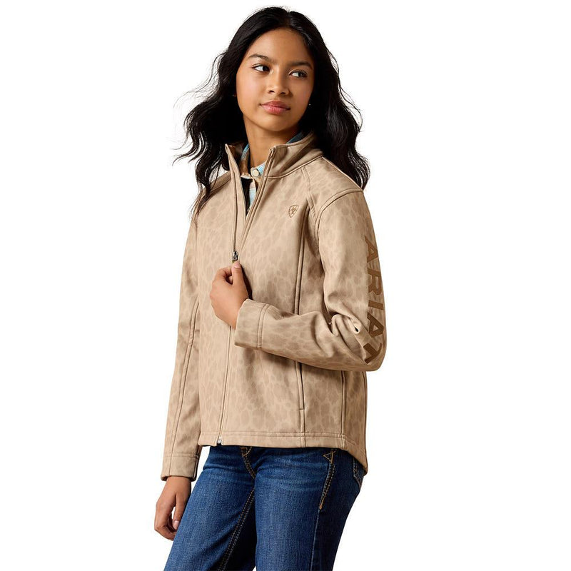 Girl's Faded Leopard Logo Soft Shell Jacket