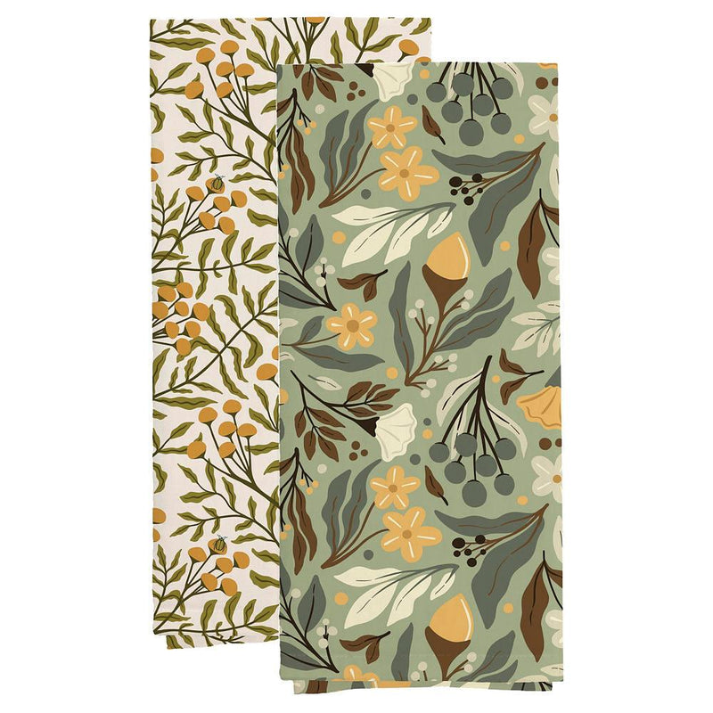 Autumn Acorn Tea Towel