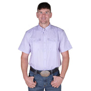 Men's Lavender Square Short Sleeve Snap Shirt