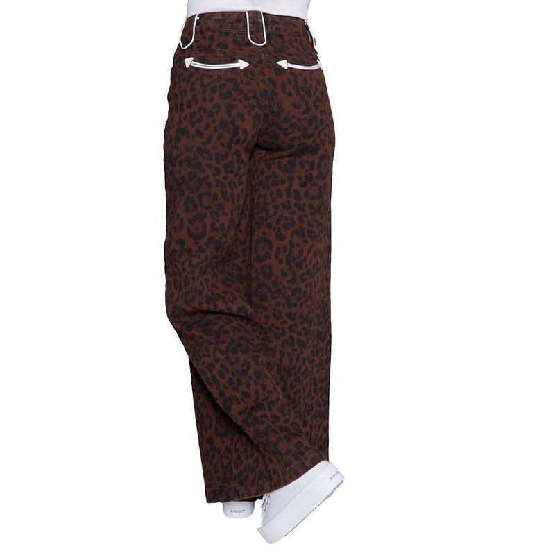 Women's Leopard Smiley Pocket Pants