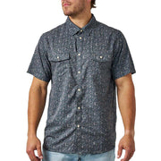 Men's Navy Paisley Spurs Performance Western Shirt