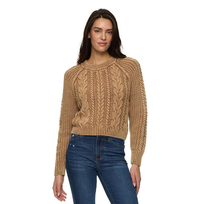 Women's Cognac Vienna Cable Knit Sweater