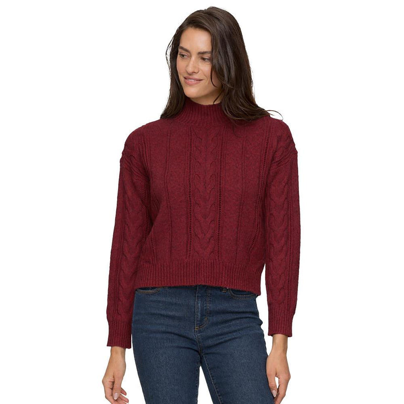 Women's Burgundy Opal Cable Sweater