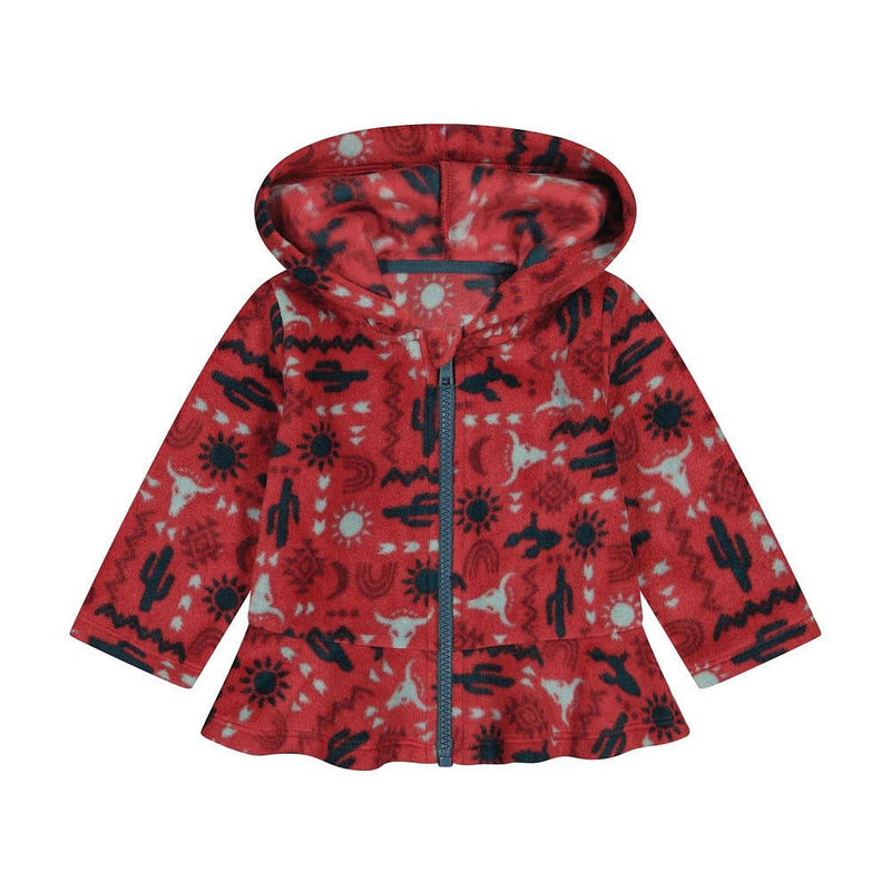Infant Girl's Burgundy Sherpa Pullover