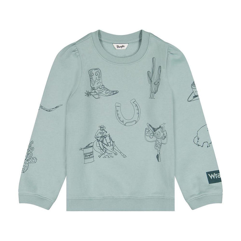 Girl's Blue Motif Sweatshirt