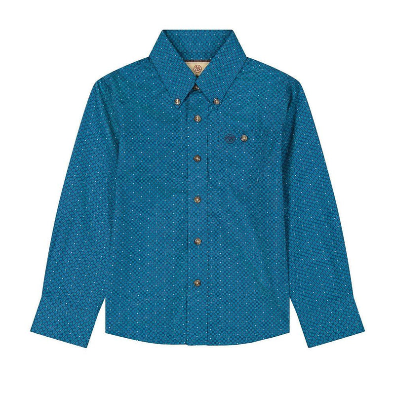 Boy's Teal Classic Long Sleeve Shirt
