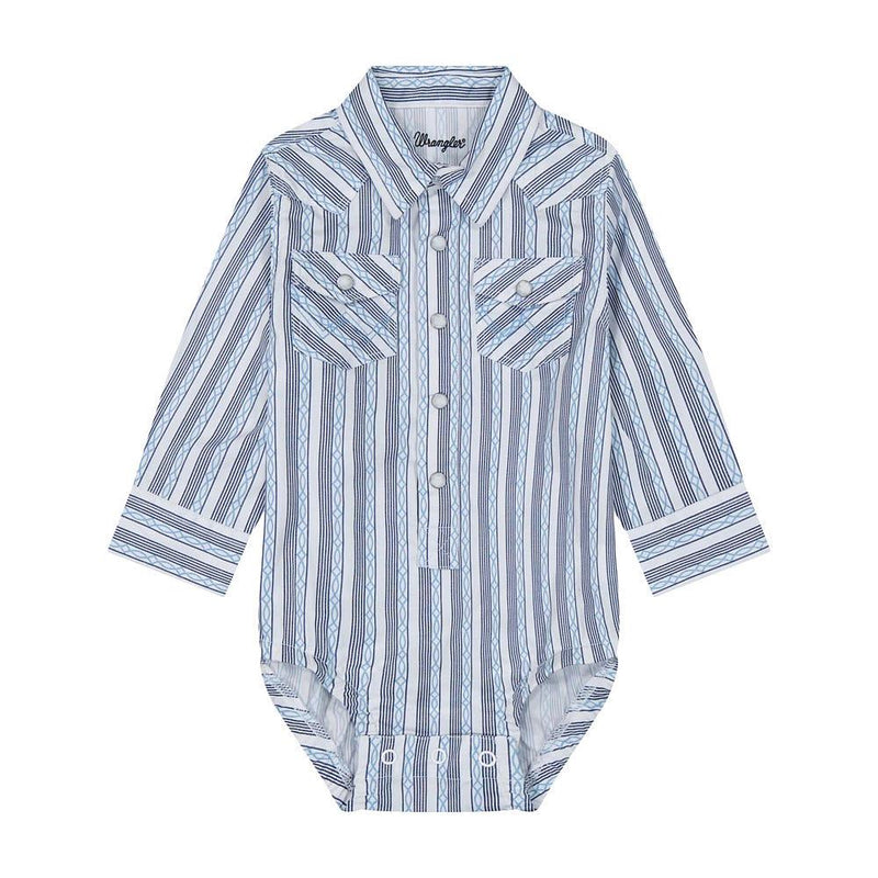 Baby Boy's Blue Long Sleeve Onesie