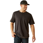 Men's Rebar Charcoal Cotton Strong Logo Tee Shirt