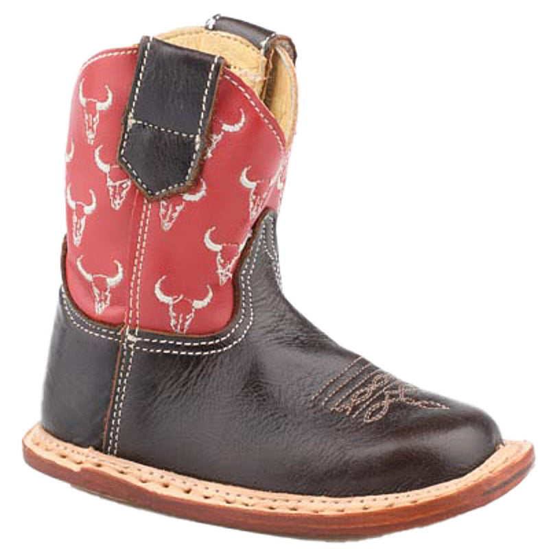 Infant's Steerheads Brown Vamp Red Top