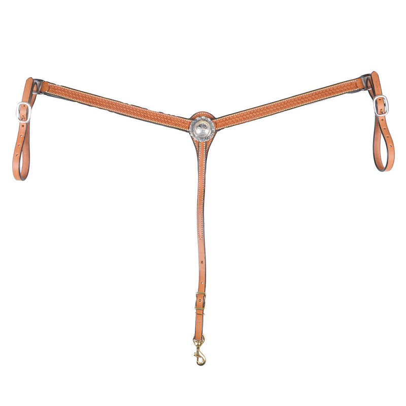 1in Light Oil Basket Stamp Concho Breast Collar