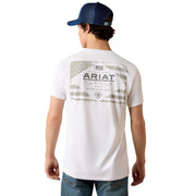 Men's White Lock Up Flag Tee Shirt