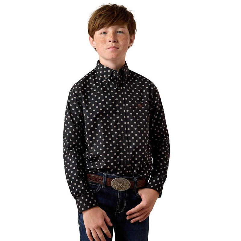 Boy's Black Print Larsen Shirt