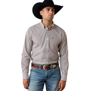 Men's Coffee Bean Stripe Wrinkle Free Randolph Shirt