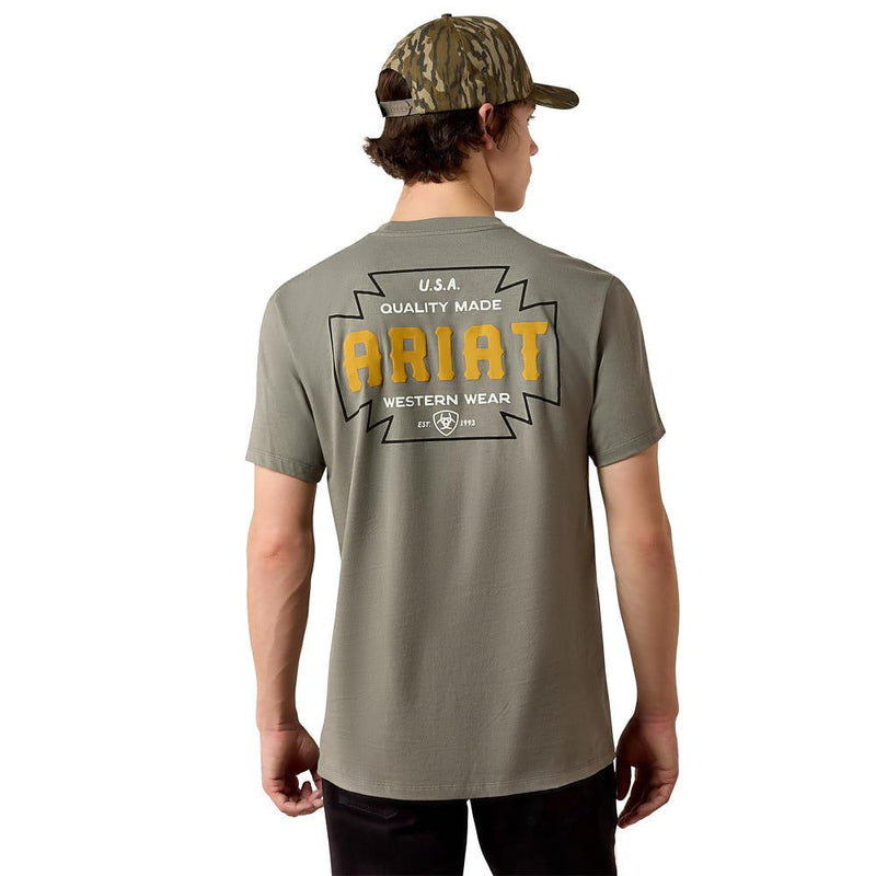 Men's Castor Grey Southwest Cross Badge Tee Shirt