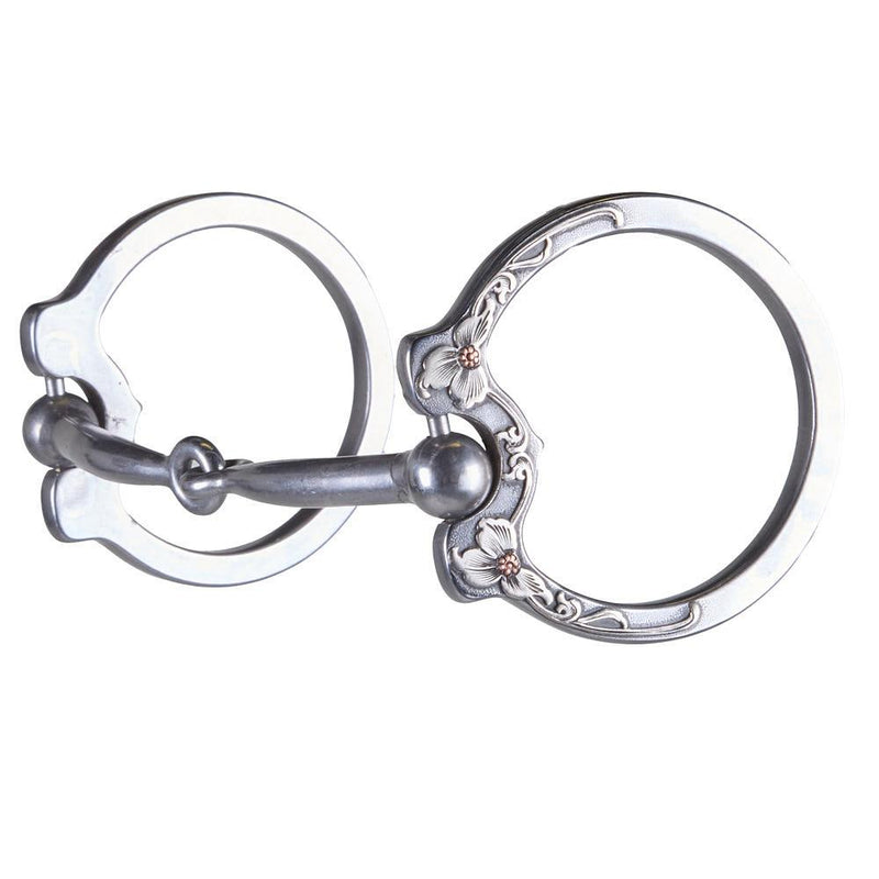 Engraved Silver Floral Show Ring Snaffle Bit