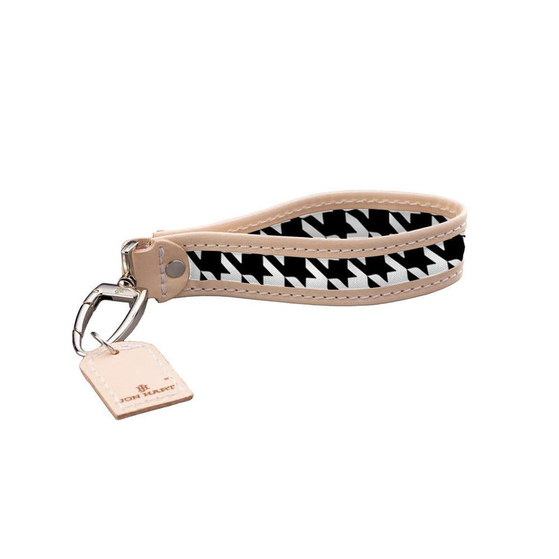 Pearl Houndstooth Coated Keychain
