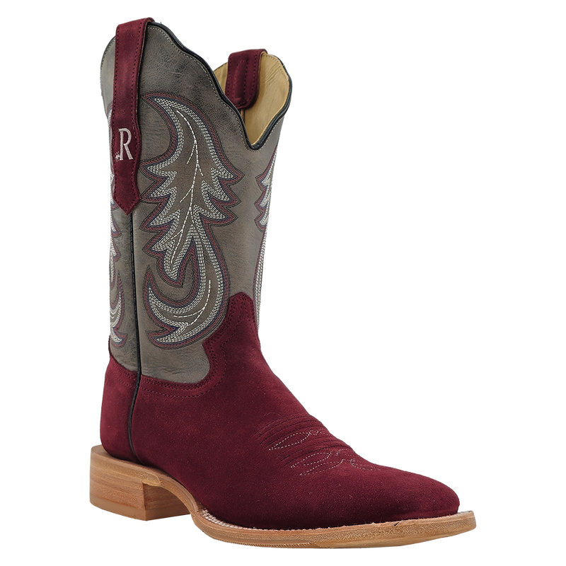 Women's Rhubarb Roughout Vamp 11in Grey Cowhide Top Boot