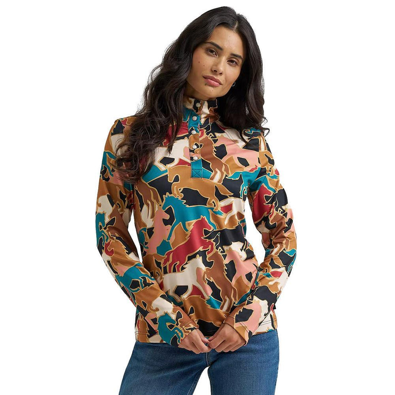 Women's Fleece Horse Print Pullover