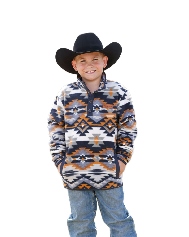 Boy's Multi Color Polar Fleece Pullover